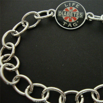 LIFETAG Medical ID Bracelet made with polished stainless steel in a contemporary link style.