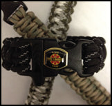 A durable LIFETAG Medical ID bracelet for men featuring a sturdy, braided paracord band. The bracelet integrates a secure ID plate designed to carry essential medical information within a rugged style.
