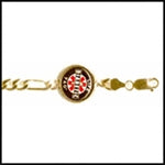 LIFETAG Medical ID 14K Figaro Link Bracelet
