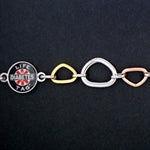 LIFETAG Medical ID Polished Stainless Steel and 3 Tone Abstract Link Bracelet