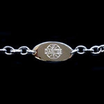 LIFETAG Medical ID Polished Stainless Steel Large Oval Plate Medical ID Bracelet